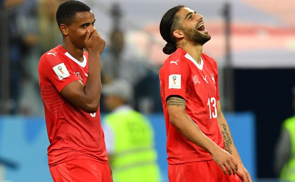 The Switzerland team qualified with 5 points, and will face Sweden in the knockout rounds. AFP The Switzerland team qualified with 5 points, and will face Sweden in the knockout rounds. AFP
