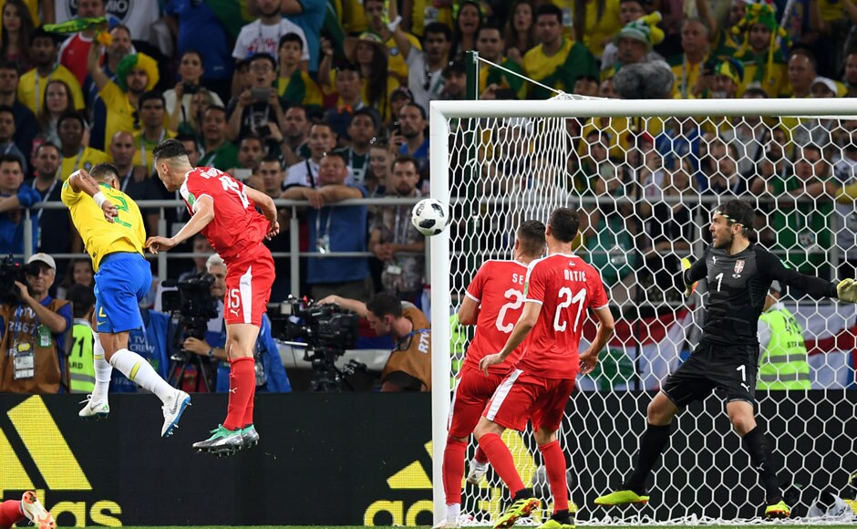 Brazil won 2-0 with Thiago Silva and Paulinho scoring the goals. Their victory eliminated Serbia, who needed a victory in order to proceed to the knockouts. AFP Brazil won 2-0 with Thiago Silva and Paulinho scoring the goals. Their victory eliminated Serbia, who needed a victory in order to proceed to the knockouts. AFP