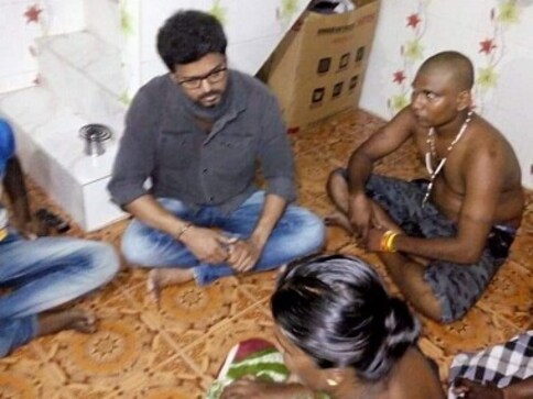 Mersal star Vijay visits kin of Sterlite plant protest victims in Thoothukudi amidst protest against Rajinikanth's Kaala