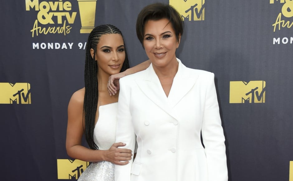Kim Kardashian with mother Kris Jenner at the MTV Movie and TV Awards 2018. AP/Jordan Strauss Kim Kardashian with mother Kris Jenner at the MTV Movie and TV Awards 2018. AP/Jordan Strauss