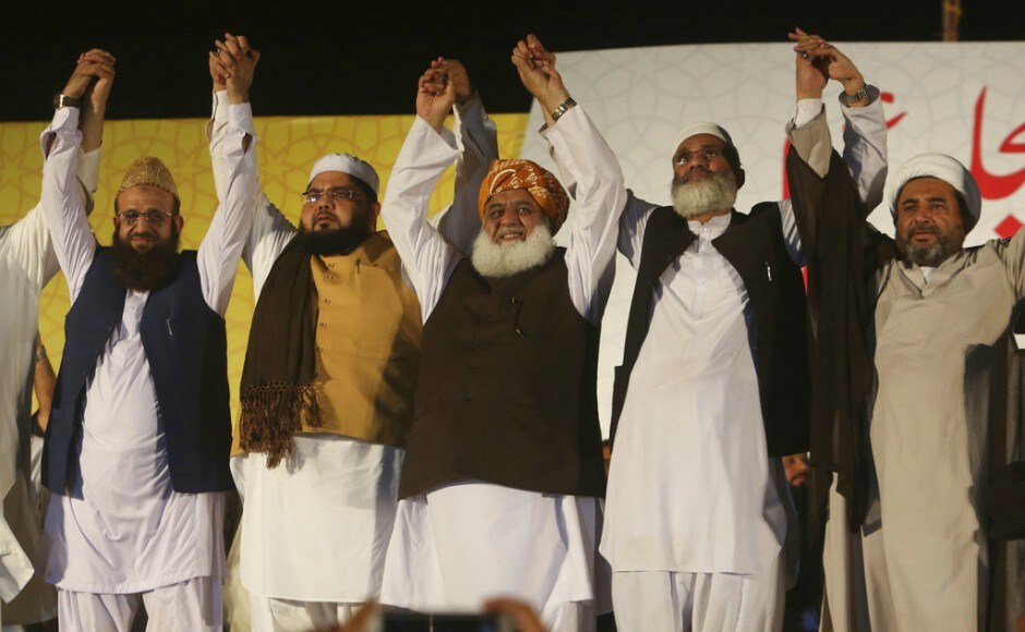 Minorities face a daunting battle in parliamentary elections in Muslim-majority Pakistan, striving for more representation and a voice that will speak up for them in an increasingly intolerant and radical atmosphere. Fazalur Rehman (centre) leader of Pakistani religious parties alliance, shows solidarity with other leaders during an election campaign in Karachi. AP Minorities face a daunting battle in parliamentary elections in Muslim-majority Pakistan, striving for more representation and a voice that will speak up for them in an increasingly intolerant and radical atmosphere. Fazalur Rehman (centre) leader of Pakistani religious parties alliance, shows solidarity with other leaders during an election campaign in Karachi. AP