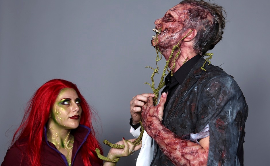 Marlyne Hurtado, left, dressed as Poison Ivy, and Scott Smith, dressed as Two-Face, of San Diego, pose for a portrait on day three of Comic-Con International. The Associated Press/Rebecca Cabage Marlyne Hurtado, left, dressed as Poison Ivy, and Scott Smith, dressed as Two-Face, of San Diego, pose for a portrait on day three of Comic-Con International. The Associated Press/Rebecca Cabage