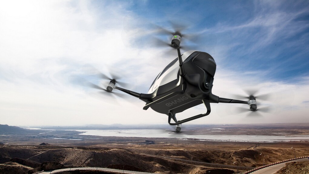 Not only do these passenger carrying drones look extremely impressive, but the 184 is also designed to work only on green technology and will be powered by electricity only. Ehang 184. Image: Ehang Not only do these passenger carrying drones look extremely impressive, but the 184 is also designed to work only on green technology and will be powered by electricity only. Ehang 184. Image: Ehang