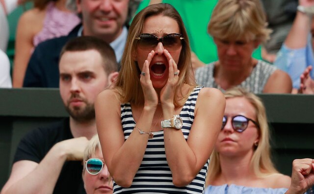Djokovic's wife Jelena and his son Stefan were in attendance and vocally cheered on the Serbian throughout the match. AP Djokovic's wife Jelena and his son Stefan were in attendance and vocally cheered on the Serbian throughout the match. AP