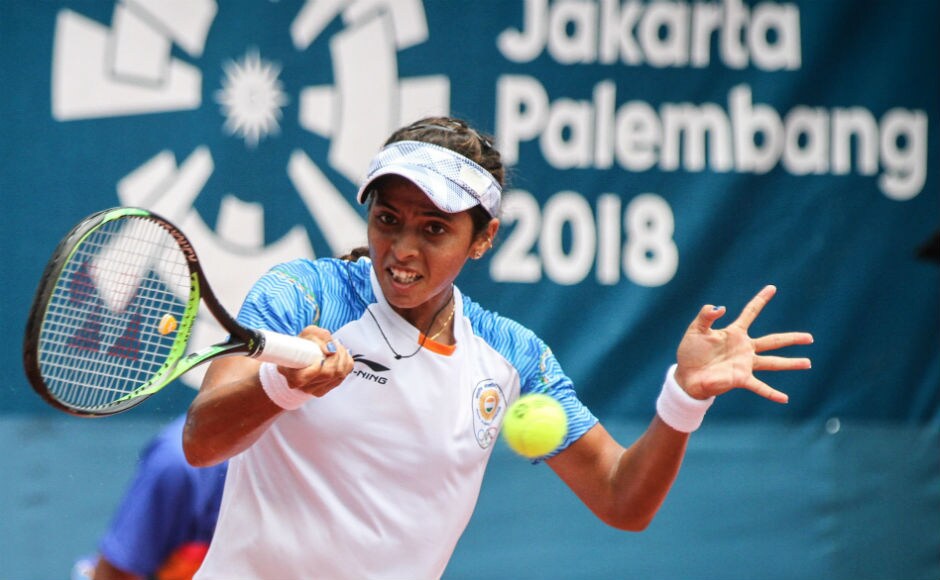 Ankita Raina lost to China's Shuai Zhang to settle for bronze in the women's singles tennis event. AFP Ankita Raina lost to China's Shuai Zhang to settle for bronze in the women's singles tennis event. AFP