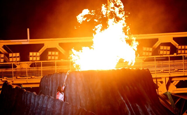 The opening ceremony was concluded with the lighting of the cauldron, meant to signify the beginning of the tournament. AP The opening ceremony was concluded with the lighting of the cauldron, meant to signify the beginning of the tournament. AP