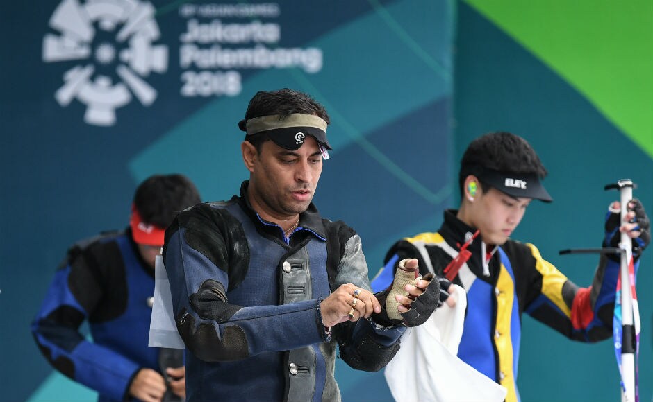 Sanjeev Rajput notched up India's eighth medal in the event by collecting a silver in the men's 50m Rifle 3 Positions event. AFP Sanjeev Rajput notched up India's eighth medal in the event by collecting a silver in the men's 50m Rifle 3 Positions event. AFP