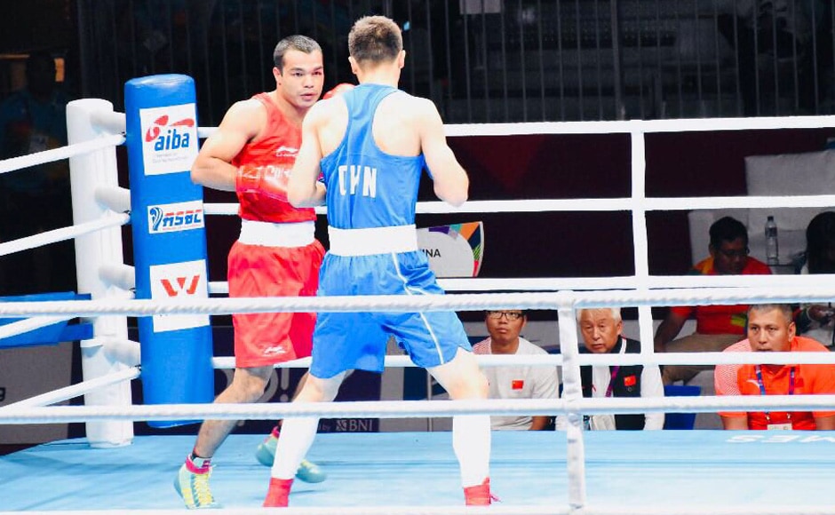 Vikas Krishan was unable to compete in his men's middle (75kg) semi-final due to injury, and was forced to settle for a bronze. Twitter@BFI_Official Vikas Krishan was unable to compete in his men's middle (75kg) semi-final due to injury, and was forced to settle for a bronze. Twitter@BFI_Official
