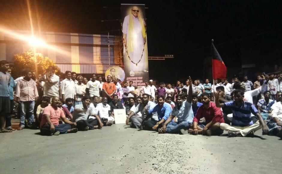 Following Tamil Nadu government's decision, DMK cadres held impromptu protests, engaged in sloganeering in some parts of Tamil Nadu. Some workers held a sit-in protest at Ranipet. Image courtesy: Abdul Kadar Mydeen/101Reporters Following Tamil Nadu government's decision, DMK cadres held impromptu protests, engaged in sloganeering in some parts of Tamil Nadu. Some workers held a sit-in protest at Ranipet. Image courtesy: Abdul Kadar Mydeen/101Reporters