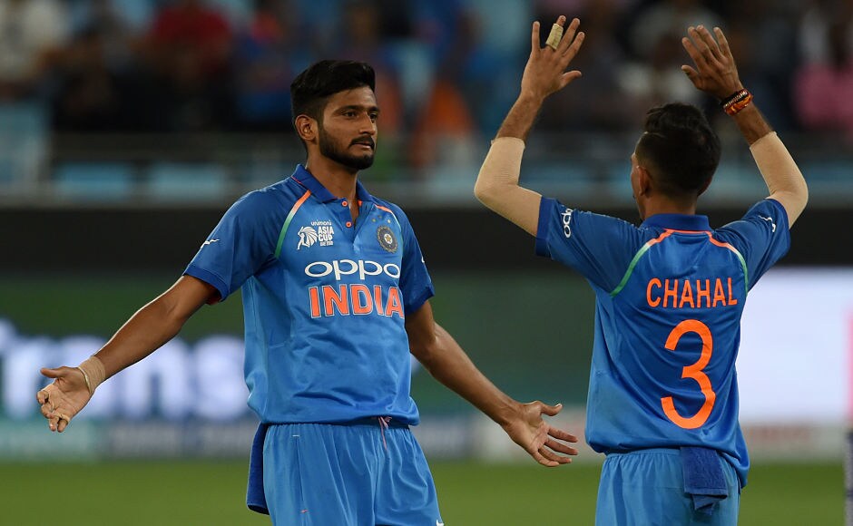 Debutant Khaleel Ahmed (L) had an impressive outing claiming three Hong Kong wickets. AFP Debutant Khaleel Ahmed (L) had an impressive outing claiming three Hong Kong wickets. AFP