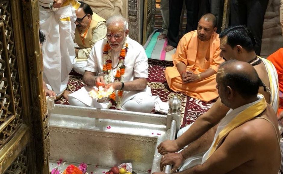 On his first day of his visit to Varanasi, Narendra Modi offered prayers at Kashi Vishwanath temple and also visited Manduadih Railway Station. Twitter/@BJP4India On his first day of his visit to Varanasi, Narendra Modi offered prayers at Kashi Vishwanath temple and also visited Manduadih Railway Station. Twitter/@BJP4India