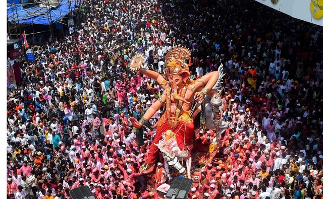 Ganesh Chaturthi, the 10-day Hindu festival celebrated in India to mark the birth of Lord Ganesha, concluded on Sunday, with lakhs of people venturing out across the country for the final day immersion ceremony. PTI Ganesh Chaturthi, the 10-day Hindu festival celebrated in India to mark the birth of Lord Ganesha, concluded on Sunday, with lakhs of people venturing out across the country for the final day immersion ceremony. PTI
