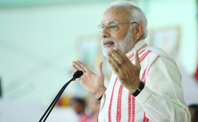 At the event, Narendra Modi said: "The PMJAY-Ayushman Bharat scheme is the biggest government-sponsored healthcare scheme in the world. The number of beneficiaries is almost equal to the population of Canada, Mexico and the US together." PIB At the event, Narendra Modi said: "The PMJAY-Ayushman Bharat scheme is the biggest government-sponsored healthcare scheme in the world. The number of beneficiaries is almost equal to the population of Canada, Mexico and the US together." PIB