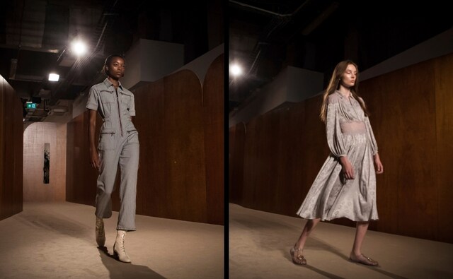 The 2018 fashion week marked the debut of longtime model turned designer Alexa Chung. Her models wore an array of lacy camisole slip dresses, cream dungarees and boiler suits in keeping with her popular, quirky boyish styling and schoolgirl collars. The Associated Press/Vianney Le Caer The 2018 fashion week marked the debut of longtime model turned designer Alexa Chung. Her models wore an array of lacy camisole slip dresses, cream dungarees and boiler suits in keeping with her popular, quirky boyish styling and schoolgirl collars. The Associated Press/Vianney Le Caer