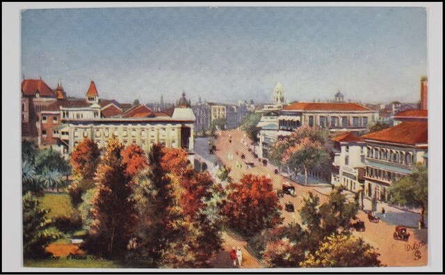 Landmark hotels featured on postcards at a time when billions of these picture postcards from across the world exchanged hands. The exhibit is an attempt to map the recurrent themes of urbanism, art, tourism and the subsequent rise of nationalism that these Oilettes would have documented through the years. This particular work from the exhibit is a view as seen from Watson's Hotel in the city. The Omar Khan Collection and The Alkazi Collection of Photography/ Dr Bhau Daji Lad Museum Landmark hotels featured on postcards at a time when billions of these picture postcards from across the world exchanged hands. The exhibit is an attempt to map the recurrent themes of urbanism, art, tourism and the subsequent rise of nationalism that these Oilettes would have documented through the years. This particular work from the exhibit is a view as seen from Watson's Hotel in the city. The Omar Khan Collection and The Alkazi Collection of Photography/ Dr Bhau Daji Lad Museum