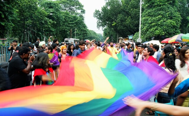 Flash mob performances were also organised during the Queer March in Kolkata by Sandeepta Das on Sunday. Flash mob performances were also organised during the Queer March in Kolkata by Sandeepta Das on Sunday.