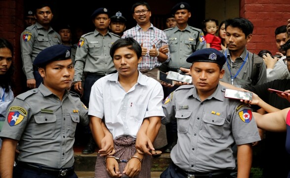 Reuters journalists jailed for seven years for violating Myanmar Official Secrets Act; activists condemn sentencing Reuters journalists jailed for seven years for violating Myanmar Official Secrets Act; activists condemn sentencing