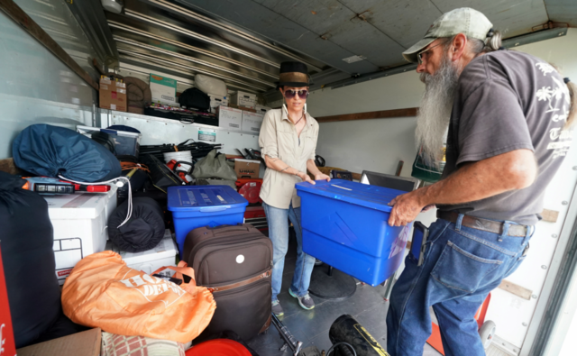 Residents load their possessions into a rental truck before Hurricane Florence comes ashore in Carolina Beach, North Carolina. Reuters Residents load their possessions into a rental truck before Hurricane Florence comes ashore in Carolina Beach, North Carolina. Reuters