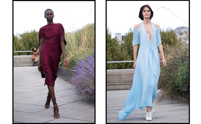 The Roland Mouret collection sported by models on Day 3, 16 September of the fashion week. This year, Mouret's cast of models was noted for being highly diverse and included the uni-browed model Sophia Hadjipanteli. Everything in Mouret's collection was about freedom of movement and the power of suggestion. Drawing on the 'MeToo' movement and the 1970s French erotic film <em>Emmanuelle</em>, Mouret said it was time for new ways to empower women. The Associated Press/Vianney Le Caer The Roland Mouret collection sported by models on Day 3, 16 September of the fashion week. This year, Mouret's cast of models was noted for being highly diverse and included the uni-browed model Sophia Hadjipanteli. Everything in Mouret's collection was about freedom of movement and the power of suggestion. Drawing on the 'MeToo' movement and the 1970s French erotic film <em>Emmanuelle</em>, Mouret said it was time for new ways to empower women. The Associated Press/Vianney Le Caer