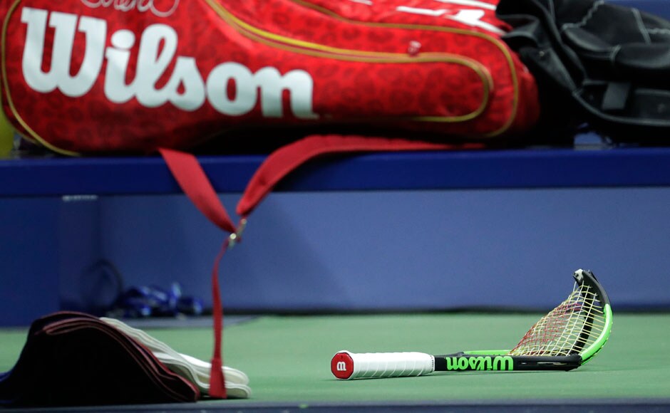 Her inability to deal with Osaka's relentless pressure led to her coach Patrick Mouratoglou attempting to coach her with the helps of hand gestures. She was given a warning for it, but soon after, she broke her racket in frustration after losing a rally. AP Her inability to deal with Osaka's relentless pressure led to her coach Patrick Mouratoglou attempting to coach her with the helps of hand gestures. She was given a warning for it, but soon after, she broke her racket in frustration after losing a rally. AP