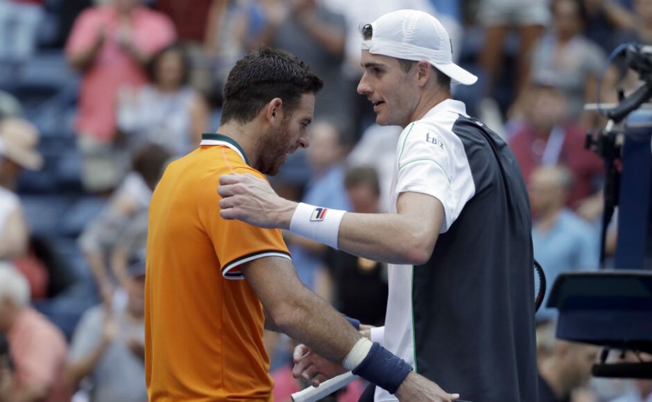Juan Martin del Potro, left, of Argentina, hugs John Isner after del Potro defeated Isner. AP Juan Martin del Potro, left, of Argentina, hugs John Isner after del Potro defeated Isner. AP
