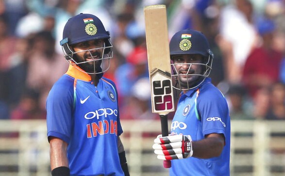 No 4 batsman Ambati Rayudu raises his bat after completing his half-century. AP No 4 batsman Ambati Rayudu raises his bat after completing his half-century. AP