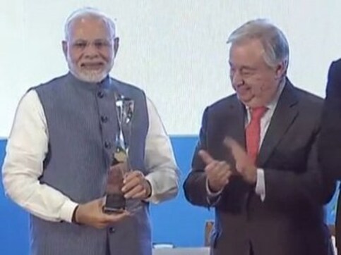 Narendra Modi gets UNEP Champions of the Earth award: Caring for ecosystem part of India's culture, says prime minister Narendra Modi gets UNEP Champions of the Earth award: Caring for ecosystem part of India's culture, says prime minister