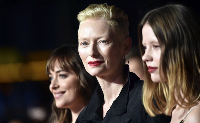 From (L-R) Dakota Johnson, Mia Goth and Tilda Swinton attend the premiere of Suspiria showing as part of the BFI London Film Festival. Matt Crossick/PA via AP From (L-R) Dakota Johnson, Mia Goth and Tilda Swinton attend the premiere of Suspiria showing as part of the BFI London Film Festival. Matt Crossick/PA via AP