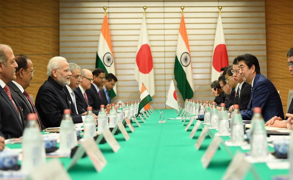During the delegation level talks, Modi and Japan prime minister Shinzo Abe reviewed developments in bilateral relations. Twitter/@MEAIndia During the delegation level talks, Modi and Japan prime minister Shinzo Abe reviewed developments in bilateral relations. Twitter/@MEAIndia