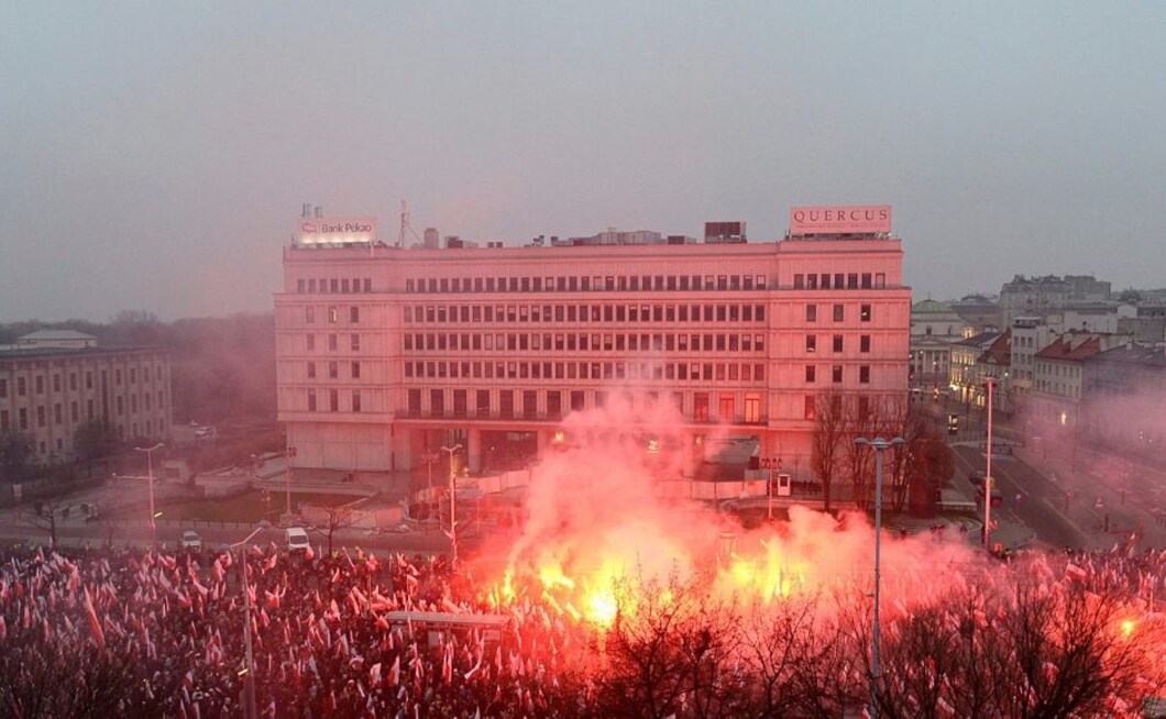 Some 200,000 people marched in Warsaw to mark the 100th anniversary of Poland's rebirth as an independent state at the end of World War I. AP Some 200,000 people marched in Warsaw to mark the 100th anniversary of Poland's rebirth as an independent state at the end of World War I. AP