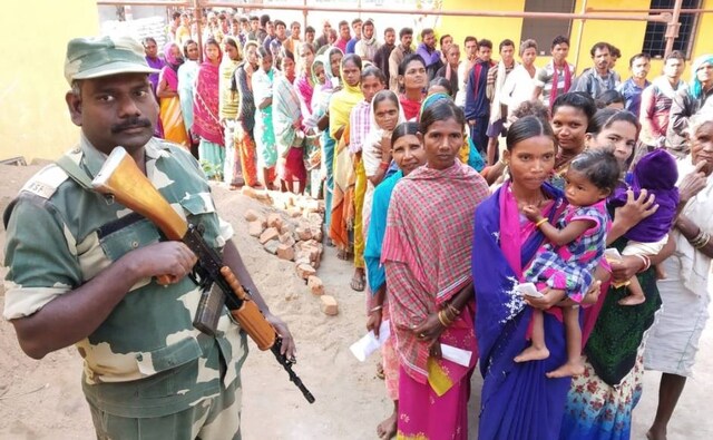 Around 37.61 percent polling was registered till 2 pm. According to an official, polling was held after 15 years in Sukma district's Palam Adgu village. Image credit: 101Reporters Around 37.61 percent polling was registered till 2 pm. According to an official, polling was held after 15 years in Sukma district's Palam Adgu village. Image credit: 101Reporters