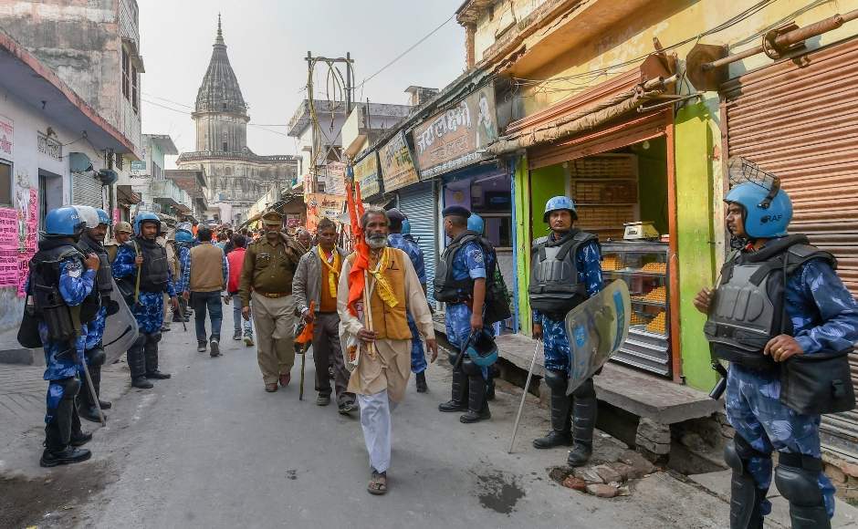 With fool proof security arrangements in force, Uttar Pradesh Police spokesperson said one additional DGP, one deputy inspector general (DIG), three senior superintendents of police (SSPs), 10 additional SPs, 21 deputy SPs, 160 inspectors, 700 constables, 42 companies of PAC, five companies of RAF, ATS commandos and drones were deployed. PTI With fool proof security arrangements in force, Uttar Pradesh Police spokesperson said one additional DGP, one deputy inspector general (DIG), three senior superintendents of police (SSPs), 10 additional SPs, 21 deputy SPs, 160 inspectors, 700 constables, 42 companies of PAC, five companies of RAF, ATS commandos and drones were deployed. PTI