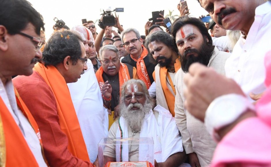 Nritya Gopaldas, the president of the Ram Janmbhoomi Nyas said, "such a large attendance shows that how much people from different walks of life are attached to the Ram temple." Image courtesy: Twitter/@ShivSena Nritya Gopaldas, the president of the Ram Janmbhoomi Nyas said, "such a large attendance shows that how much people from different walks of life are attached to the Ram temple." Image courtesy: Twitter/@ShivSena