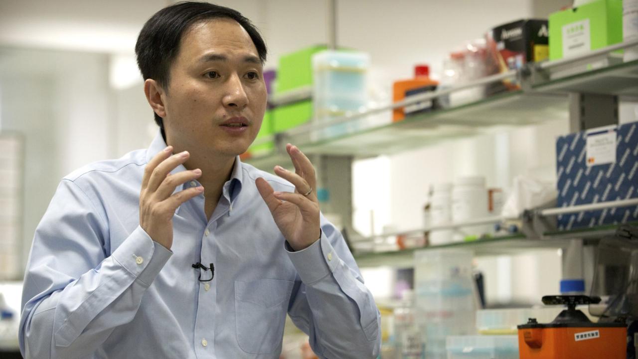 He Jiankui during an interview at his laboratory in Shenzhen in China. AP