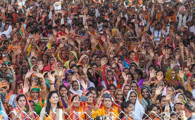 People attended Modi's election rallies in large numbers to support the BJP candidates in three cities of Rajasthan. PTI People attended Modi's election rallies in large numbers to support the BJP candidates in three cities of Rajasthan. PTI