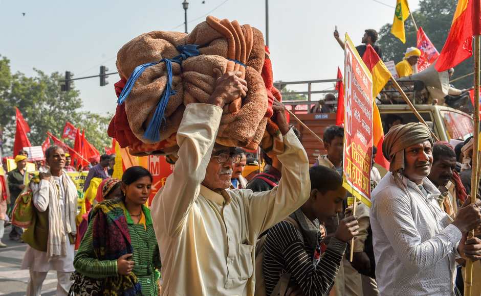 The farmers from different parts of the country, including Andhra Pradesh, Gujarat, Madhya Pradesh, Maharashtra, Tamil Nadu, West Bengal and Uttar Pradesh had gathered at the Ramlila ground by Thursday. PTI The farmers from different parts of the country, including Andhra Pradesh, Gujarat, Madhya Pradesh, Maharashtra, Tamil Nadu, West Bengal and Uttar Pradesh had gathered at the Ramlila ground by Thursday. PTI