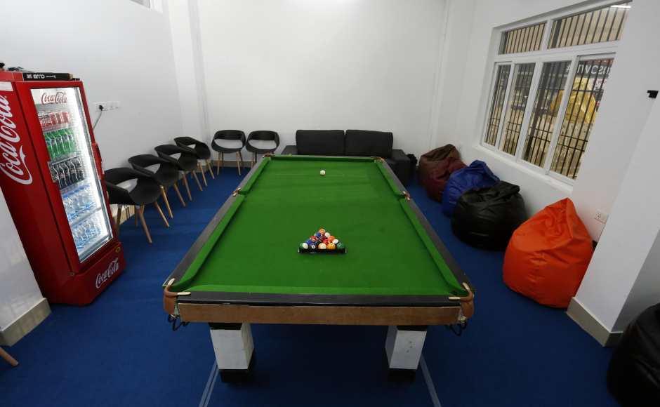 The players' zone comes equipped with a lounge where athletes can unwind. Image Courtesy: Firstpost/ Shantanu Srivastava The players' zone comes equipped with a lounge where athletes can unwind. Image Courtesy: Firstpost/ Shantanu Srivastava