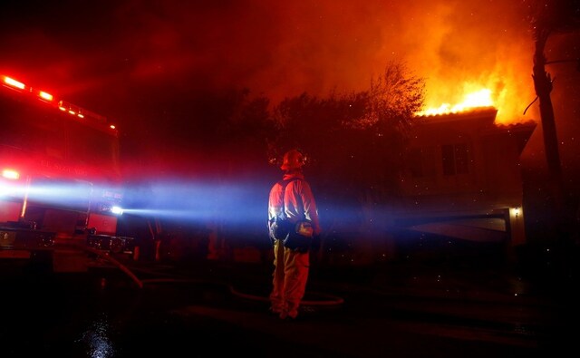 Firefighters and officials warned that it was a 'very dangerous' and 'very serious situation' as the wildfire continued to rage. Reuters Firefighters and officials warned that it was a 'very dangerous' and 'very serious situation' as the wildfire continued to rage. Reuters