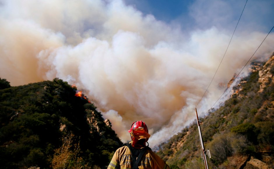 At the southern end of the state, firefighters battled the Woolsey Fire which left devastation in its wake. Reuters At the southern end of the state, firefighters battled the Woolsey Fire which left devastation in its wake. Reuters