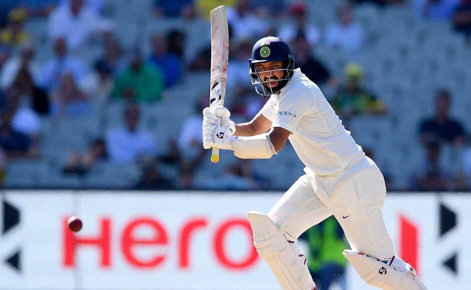 India's rock-solid No 3 Cheteshwar Pujara again played a gritty knock on Day 1 of the Test. He is unbeaten on 68 off 200 balls and partnered with Mayank for the second wicket to weave a 83-run stand after Hanuma's exit. Kohli and Pujara are standing in the middle currently having already formed a 92-run stand. AP India's rock-solid No 3 Cheteshwar Pujara again played a gritty knock on Day 1 of the Test. He is unbeaten on 68 off 200 balls and partnered with Mayank for the second wicket to weave a 83-run stand after Hanuma's exit. Kohli and Pujara are standing in the middle currently having already formed a 92-run stand. AP
