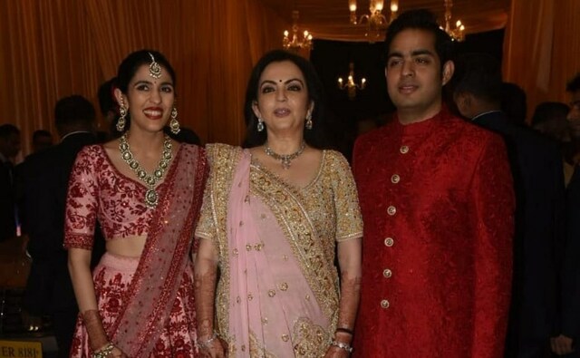Shloka Mehta, Nita Ambani, and Akash Ambani. Sachin Gokhale/Firstpost Shloka Mehta, Nita Ambani, and Akash Ambani. Sachin Gokhale/Firstpost