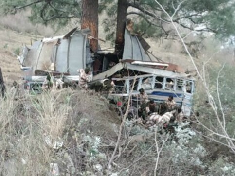 One killed, 34 ITBP personnel injured as bus falls into gorge along Jammu-Srinagar National Highway One killed, 34 ITBP personnel injured as bus falls into gorge along Jammu-Srinagar National Highway