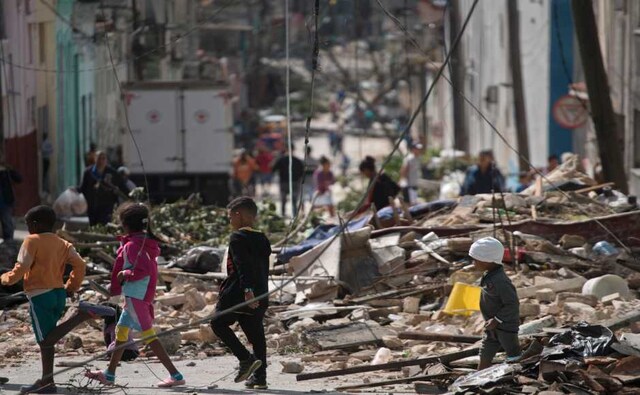 Three people were dead and hundreds injured, at least 12 in critical condition, after the tornado touched down with estimated winds of 200 miles per hour in three neighbourhoods across eastern Havana. AP Three people were dead and hundreds injured, at least 12 in critical condition, after the tornado touched down with estimated winds of 200 miles per hour in three neighbourhoods across eastern Havana. AP