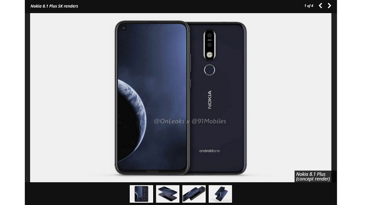 Nokia 8.1 Plus image renders. Image: 91mobiles