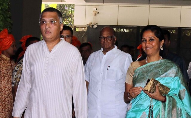 Nationalist Congress Party (NCP) supremo Sharad Pawar, his daughter and MP Supriya Sule and NCP leader Ajit Pawar were also seen at the wedding. Sachin Gokhale Nationalist Congress Party (NCP) supremo Sharad Pawar, his daughter and MP Supriya Sule and NCP leader Ajit Pawar were also seen at the wedding. Sachin Gokhale