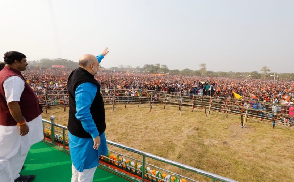 BJP president Amit Shah started the party’s campaign for the upcoming Lok Sabha polls with a rally in West Bengal’s Malda on Tuesday, coming down hard on the ruling Trinamool Congress, led by Chief Minister Mamata Banerjee. He asserted that the elections will see restoration of democracy in the state. Twitter/@AmitShah BJP president Amit Shah started the party’s campaign for the upcoming Lok Sabha polls with a rally in West Bengal’s Malda on Tuesday, coming down hard on the ruling Trinamool Congress, led by Chief Minister Mamata Banerjee. He asserted that the elections will see restoration of democracy in the state. Twitter/@AmitShah