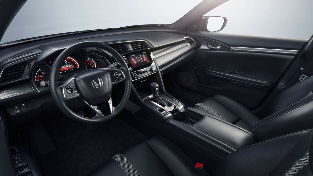 The cabin of the 2019 Honda Civic really does feel wide, and airy, with a great view out of the windscreen with the low-set dash. Image: Honda