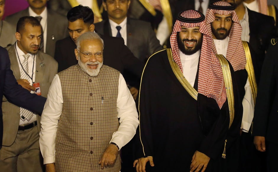 In the joint statement, Modi said, "Saudi Arabia and India are on the same page when it comes to maintaining regional peace and stability. We have vowed to increase pressure on any country that sponsors terror activities." The crown prince called terrorism a common concern and said: "We want to tell India that we will cooperate with them on intelligence sharing... Not just with India but with our neighbours, as well. We thank India for the positive role in this." Reuters In the joint statement, Modi said, "Saudi Arabia and India are on the same page when it comes to maintaining regional peace and stability. We have vowed to increase pressure on any country that sponsors terror activities." The crown prince called terrorism a common concern and said: "We want to tell India that we will cooperate with them on intelligence sharing... Not just with India but with our neighbours, as well. We thank India for the positive role in this." Reuters