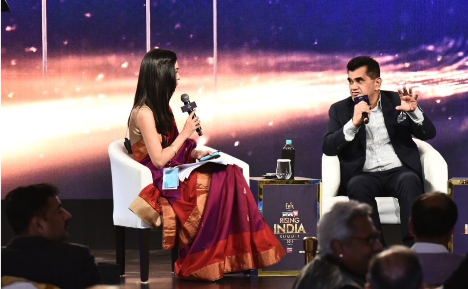 Speaking at a session titled 'Get, Set, Grow', NITI Aayog's CEO Amitabh Kant listed out out a three-point agenda for "unparalleled growth" for the country. He narrowed down his focus on sunrise industries, growth in equity and working on aspirational districts to be India's path for clocking growth at above 8 percent a year. News18 Speaking at a session titled 'Get, Set, Grow', NITI Aayog's CEO Amitabh Kant listed out out a three-point agenda for "unparalleled growth" for the country. He narrowed down his focus on sunrise industries, growth in equity and working on aspirational districts to be India's path for clocking growth at above 8 percent a year. News18