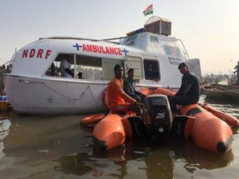NDRF saves 12 Kumbh pilgrims from drowning after their boat capsized in the Ganges river NDRF saves 12 Kumbh pilgrims from drowning after their boat capsized in the Ganges river